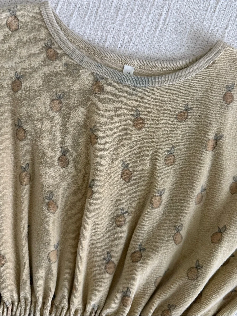 Kids Pineapple Print Elastic-Waist Dress — Cream